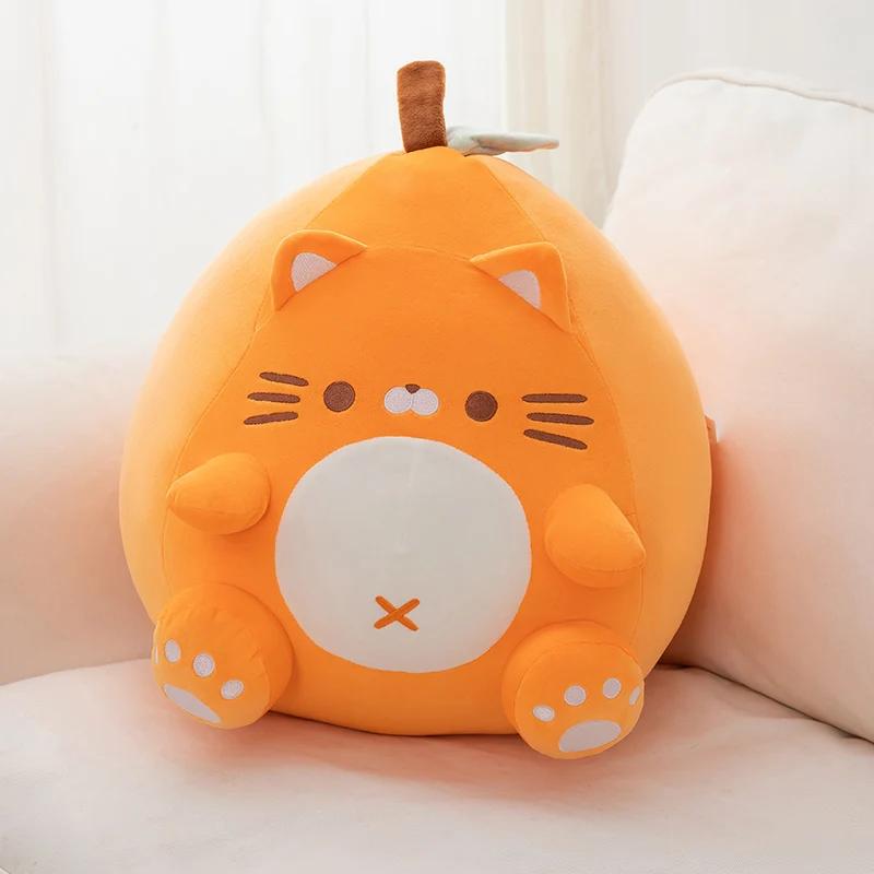 Kawaii Fat Cartoon Orange Cat Plush Toys Soft Comfy Kitten Throw Pillow Back Cushion Funny Home Decor Nice Gift To Kids