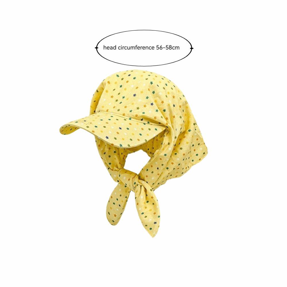 Fashion Breathable Scarf Hat UV Protection Sun Protection Sun Hat Korean Style Star Print Visor Cap Summer