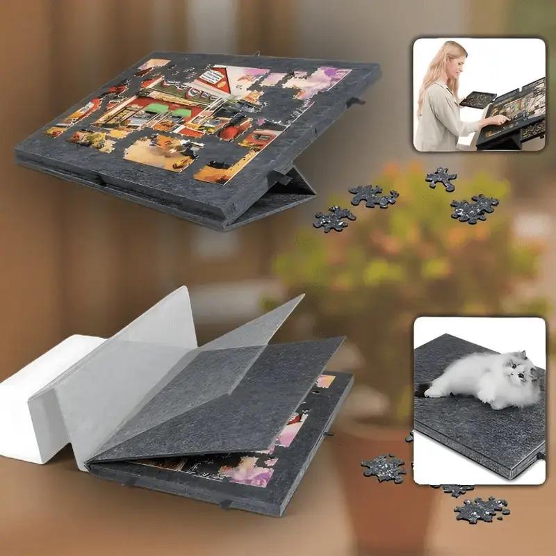 1500pcs Puzzle Table Portable with 6 Storage Drawers, Adjustable Height, Large Capacity for Kids' Educational & Puzzle Storage