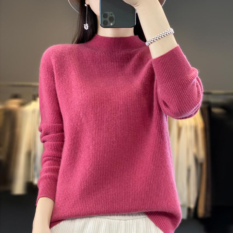 

Женский кашемировый свитер Qinghe кашемир 30% кашемир 70% шерсть осенне-зимний кашемировый пуловер мягкий и теплый L вишня