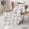 Throw Blanket Aesthetic Track F1 Portable Home Travel Camping Sofa Picnic Thick Warm Map Flannel Blanket