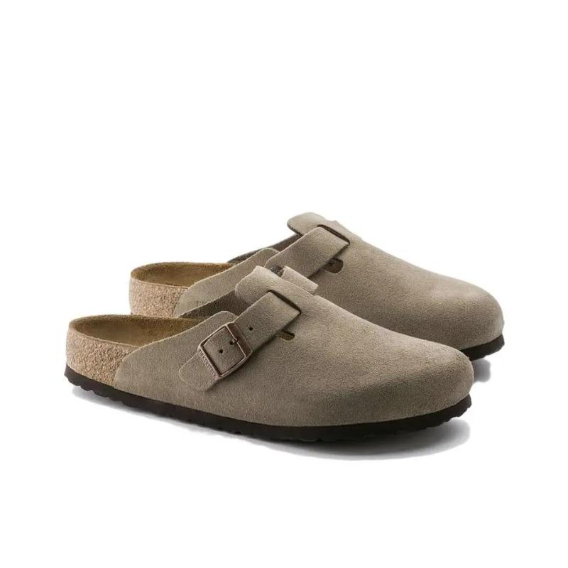 Birkenstock Boston Unisex Suede Versatile Closed Toe Clogs Taupe Narrow Fit 560773 37