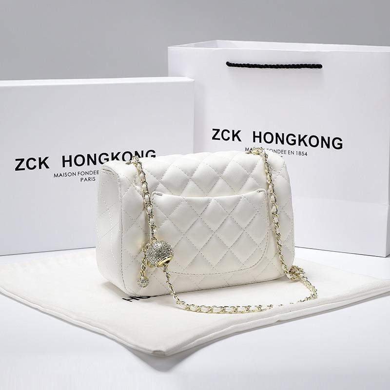 Borsa da donna Nuovo stile Borsa a catena piccola a rombi Borsa a spalla a tracolla Borsa a sfera dorata