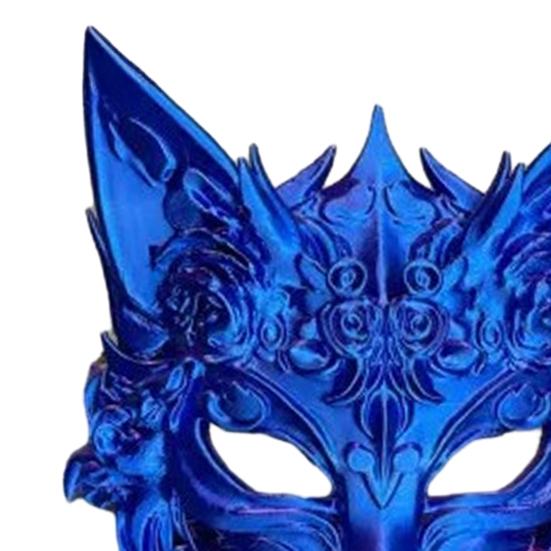 Fox Masque Plastic Fox Cat Animal Cosplay Half Face Masque for Halloween Masquerade Party Costume Accessory