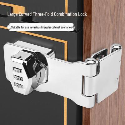 Punch-Free Combination Lock for Wardrobes, Drawers, Fridges, Safety and Security, Anti-Theft Double Door and File Cabinet Sliding Door Lock