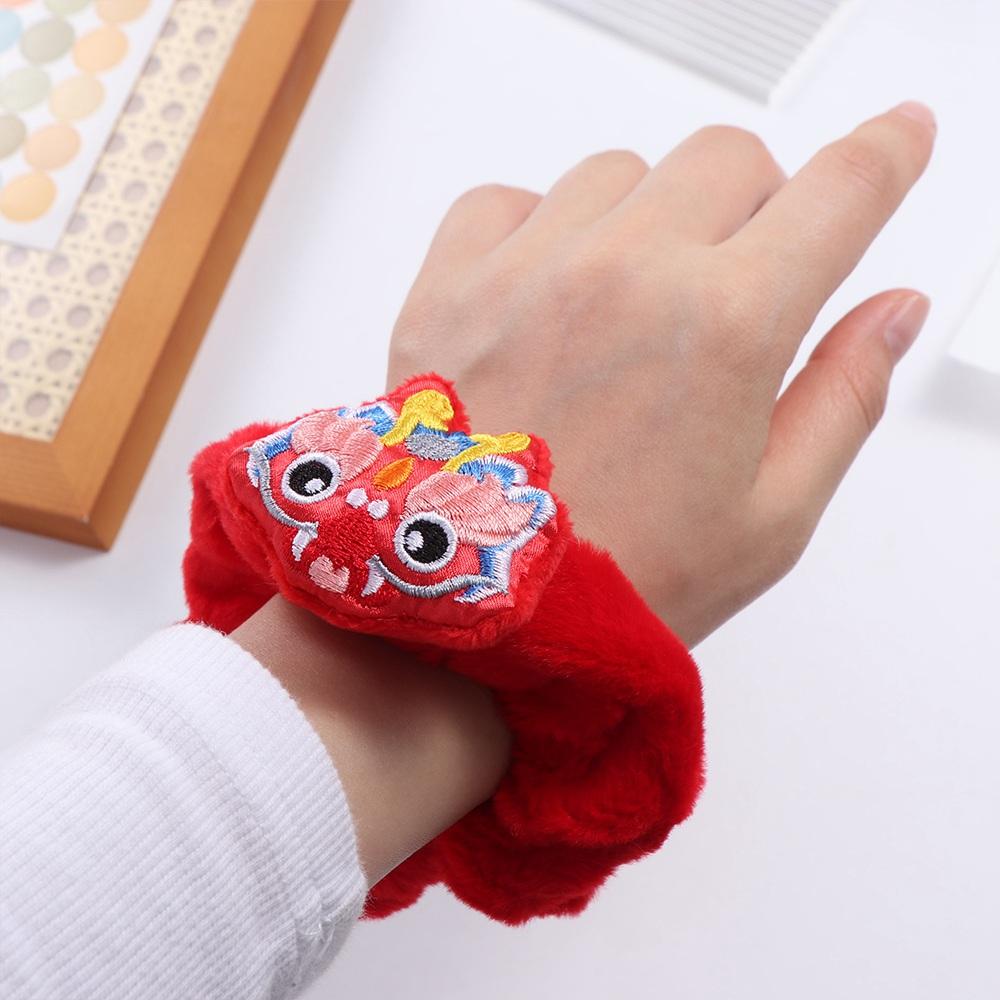Plush New Year Children Headwear Red Hair Rope New Year Elastic Hair Band Cute   Girls/Women
