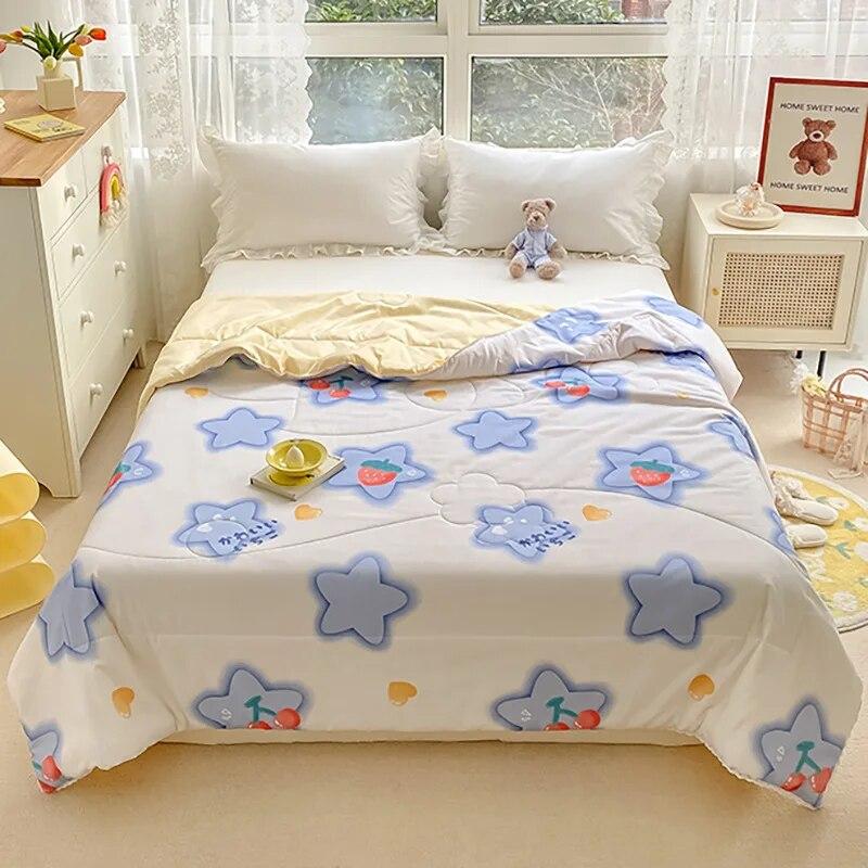 High Quality Summer Thin Blankets Air-conditioning Cool Comforter Single Double Bed Adults Kids Quilted Bedspread Bed Cover
