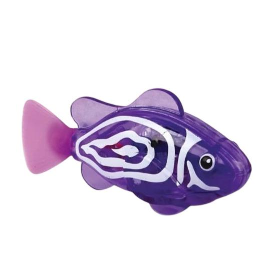Yousheng Water-Activated Glowing Electric Fish Bath Toy for Kids Interactive Robotic Swimming Fish for Pool Tub Flashing Waterproof Fun Summer Gift фиолетовый