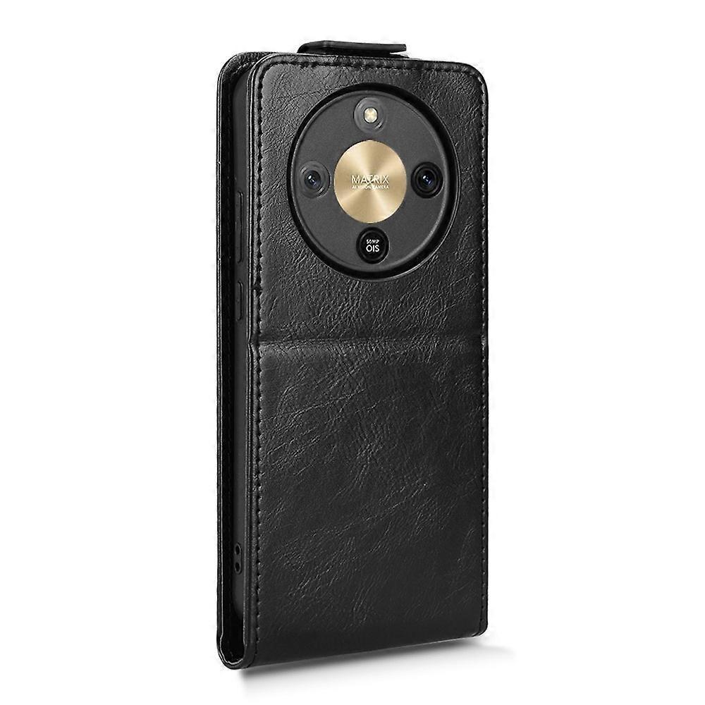 Für Honor Magic 8 Lite Schlanke Business-Stil Einfache Vertikale Brieftasche Flip-Folio Leder Schutzhülle mit Kartenfach für Männer Frauen