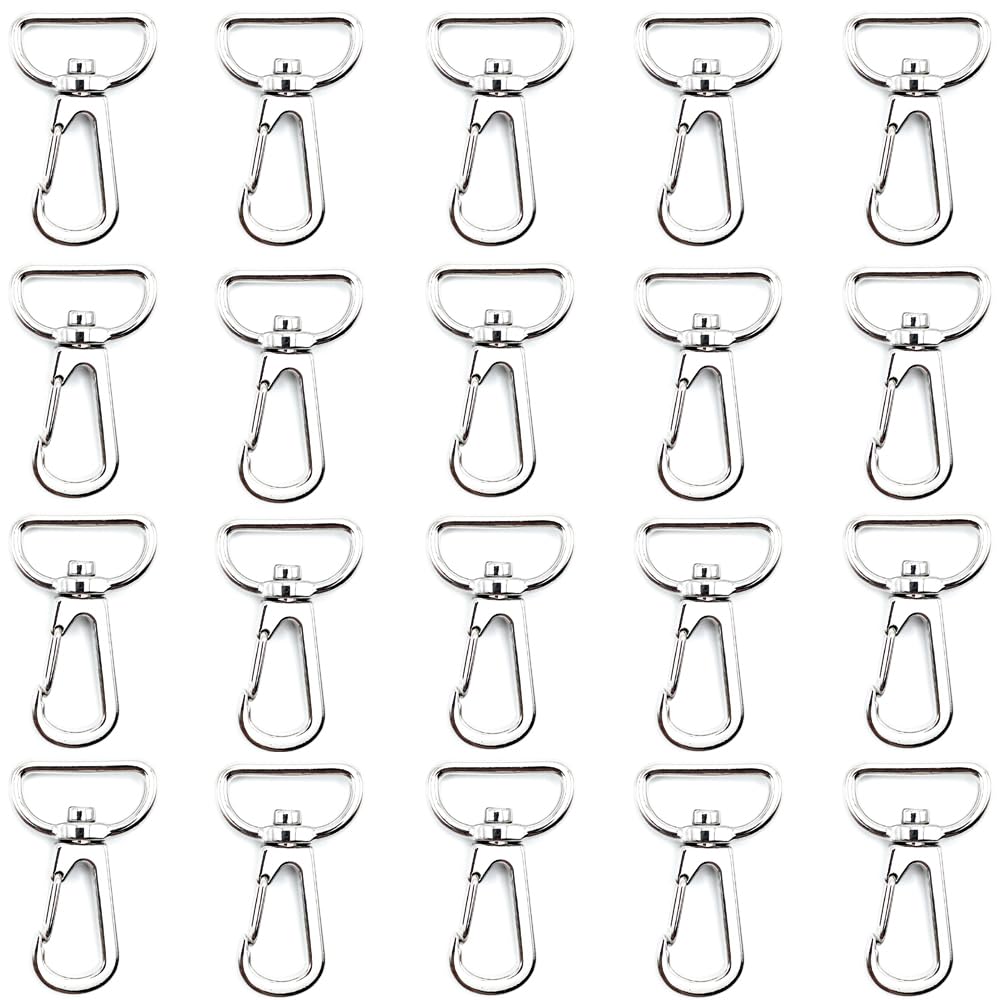 [Craft Parts Shop] 20mm & 19mm Snap Hooks (Silver), 20 Pieces, Shoulder Belt & Keychain