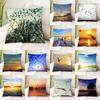 Seaside Beach Sunset Seagull Scenery Print Pattern Cushion Cover Home Living Room Sofa Decoration Pillow Pillow Cover