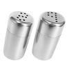 2 Pack Stainless Steel Pepper Shakers Rustproof Spice Dispensers With Precision Control For Kitchen Cooking And Outdoor BBQ