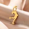Teamer 5pcs/lot DIY Gymnast Sporter Charms Stainless Steel Gymnastics Dancer for Necklcae Bracelets Keychain Jewelry Making Gift