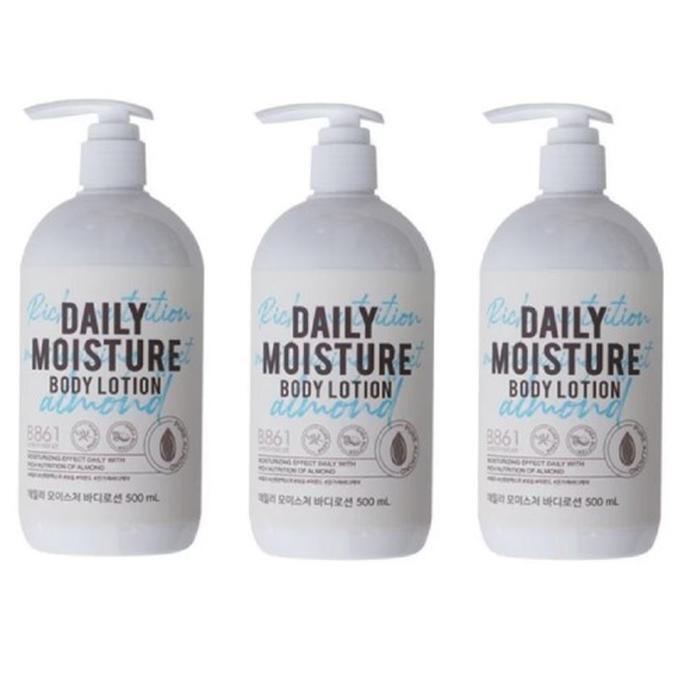 [NOBRAND] Daily Moisture Body Lotion 500mlx3 Skin Moisture Shea Butter Sweet Almond