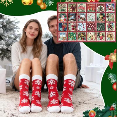 Christmas Calendar Socks Advent 24 Days Advent Countdown Calendar 12 Pairs Of Festive Crew Socks For Women Men Adults Teens