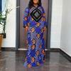Plus Size Women Long Sleeve Casual Loose Long Dress Maxi Robes Kaftan