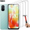 Tempered Glass for Xiaomi Redmi 12C - E.F.CONNECTION - Pack of 4 - 9H Protection
