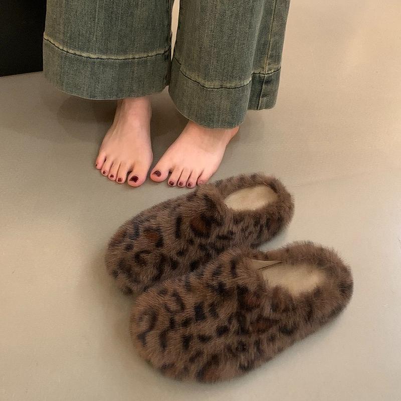 Mode Winter Damen Warme Cartoon Hauspantoffeln Prägnante Schuhe mit runder Zehenpartie Damen Komfort Schlafzimmer Ballerinas Pantoletten