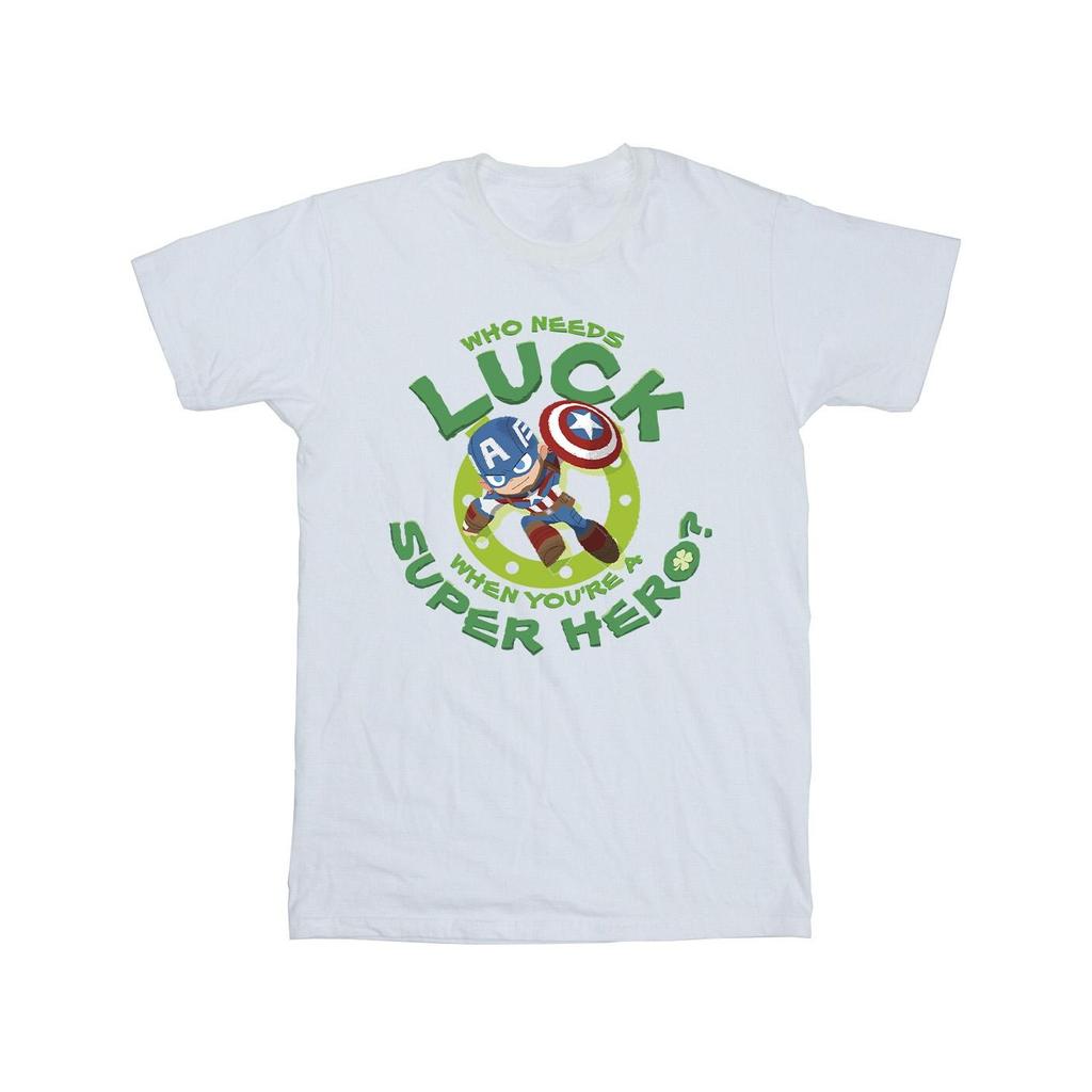 Marvel Mens St Patrick´s Day Captain America Luck T-Shirt