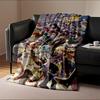 Genshin Impact Characters Collage Blanket Flannel blanket for bedroom, living room, sofa, and nap sofas.