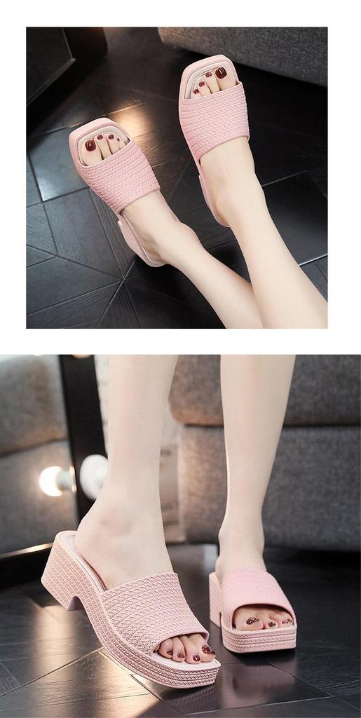Women's Fashionable Thick-Soled Wedge Sandals: Non-Slip Outdoor/Indoor High-Heeled Summer Beach Slippers