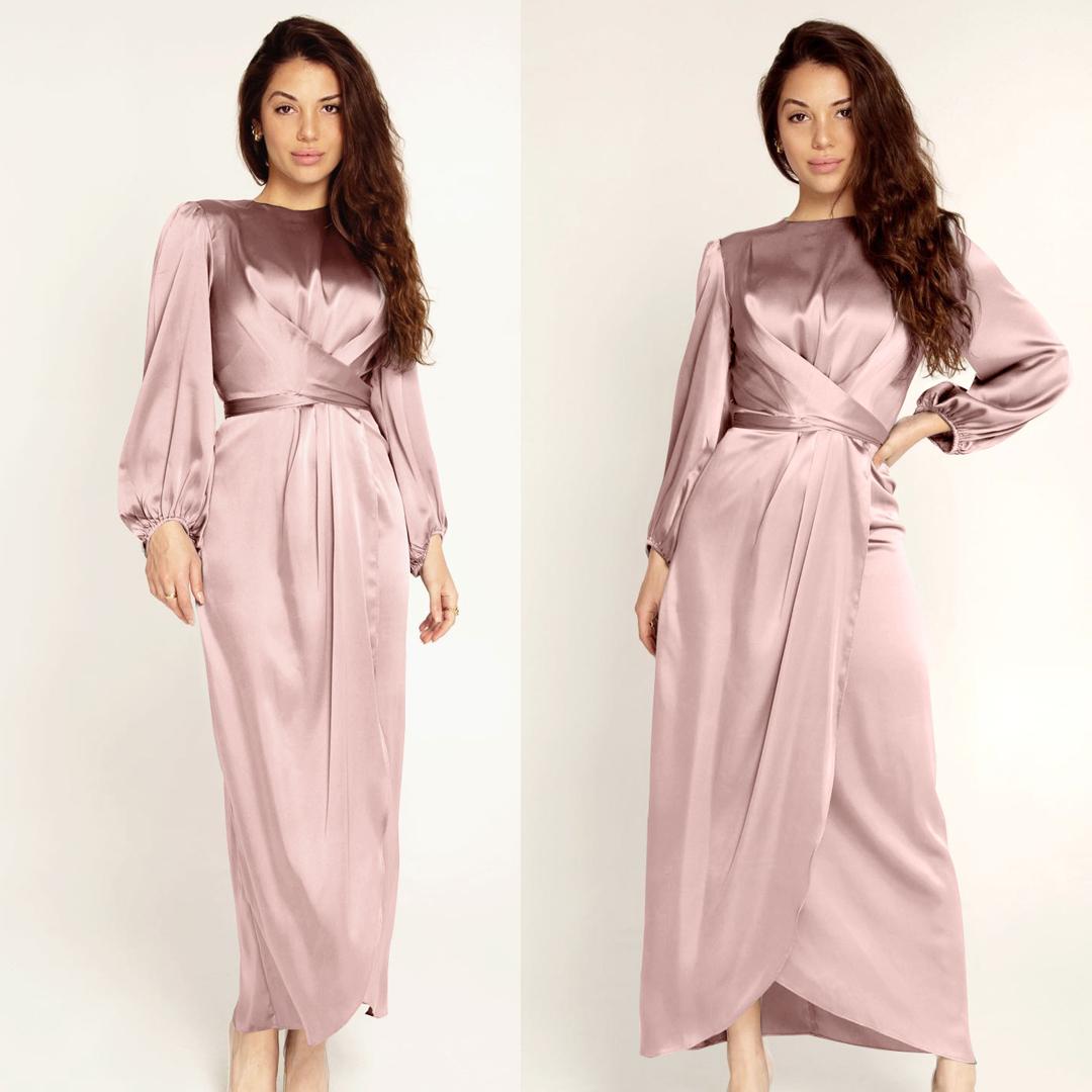 

Женское длинное платье макси Восточный Дубай Абая Платье Кафтан Тонкое платье Атласное платье Одежда L