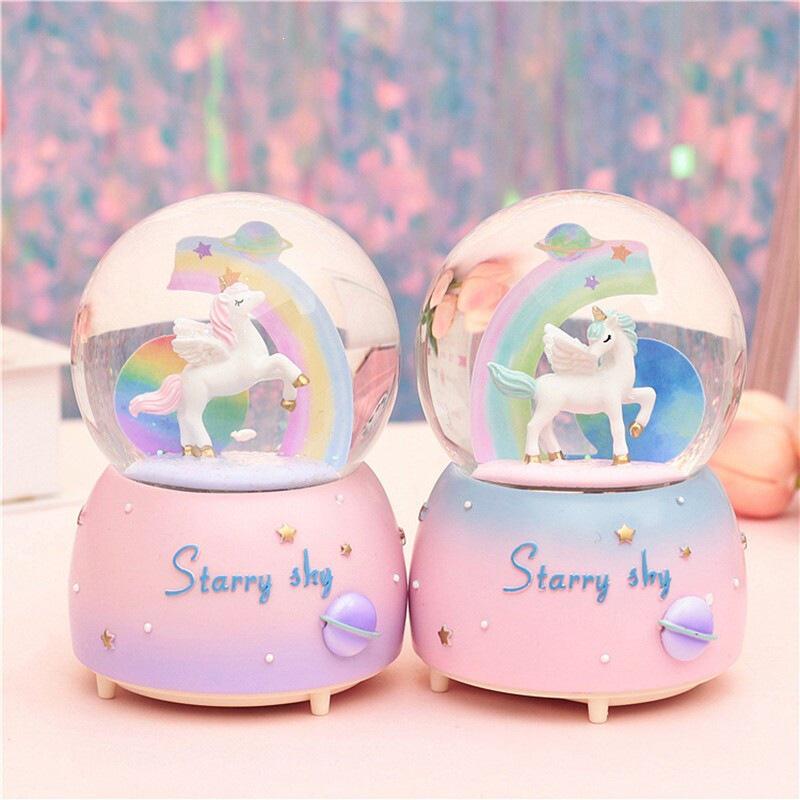 Starry Sky Unicorn Crystal Ball Music Box - Qixi Festival Gift Ornament