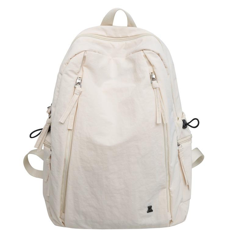 Hot Sale Niche Casual Lazy Wind Solid Color Backpack Women's Versatile Lightweight Large Capacity Student School Bag