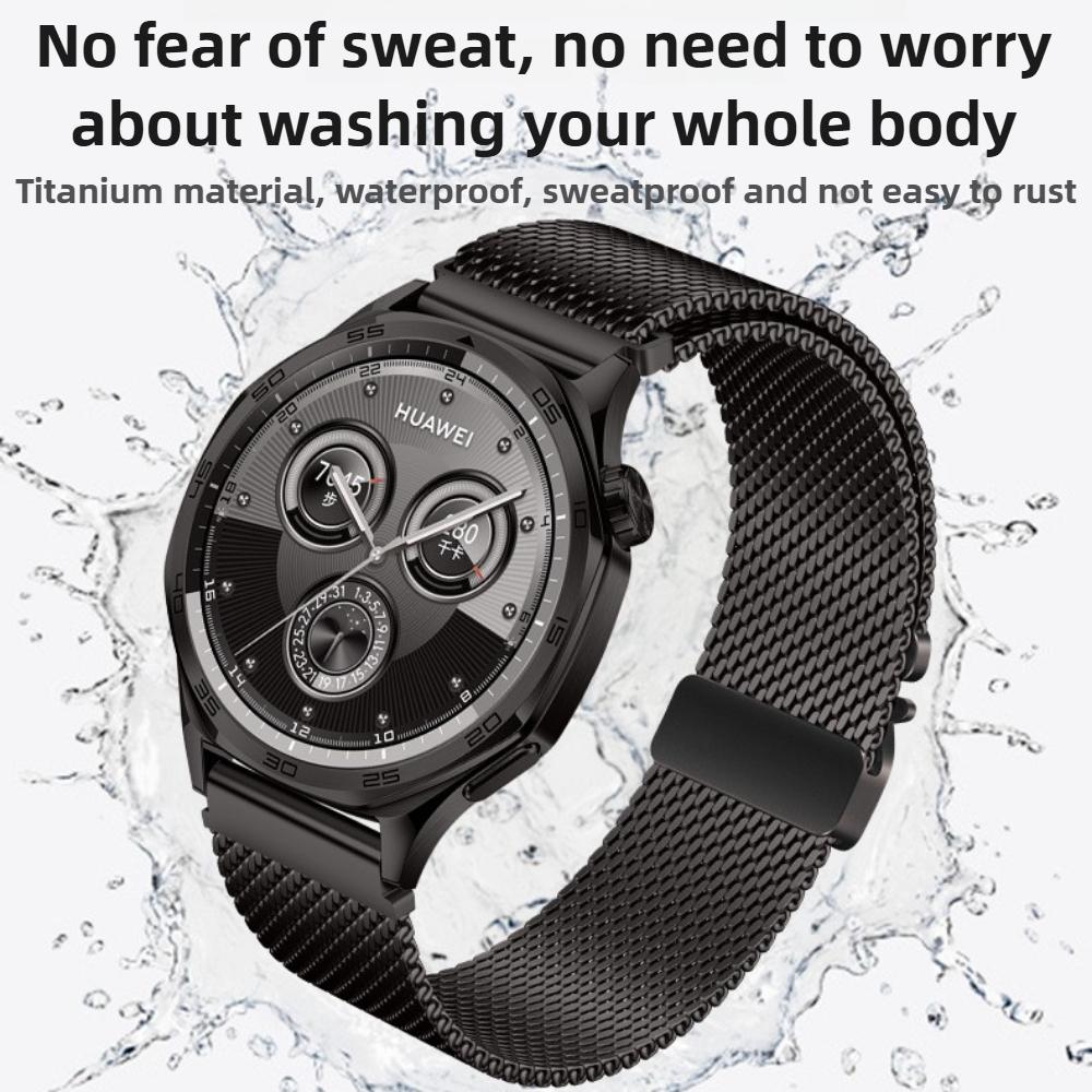 20mm 22mm Titanium Parachute Buckle Strap for Huawei Watch GT5 5Pro GT4 3 2e 46mm Luxury Milanese Bracelet for Samsung Galaxy Watch 7 6 5 4 Metal Band