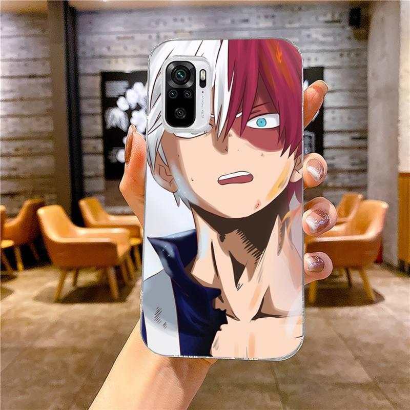 Shoto Todoroki Phone Case For Xiaomi 12 11T 10 9 Redmi Note 11 10 10S Pro Redmi 9 9A 8 Transparent Phone Cover