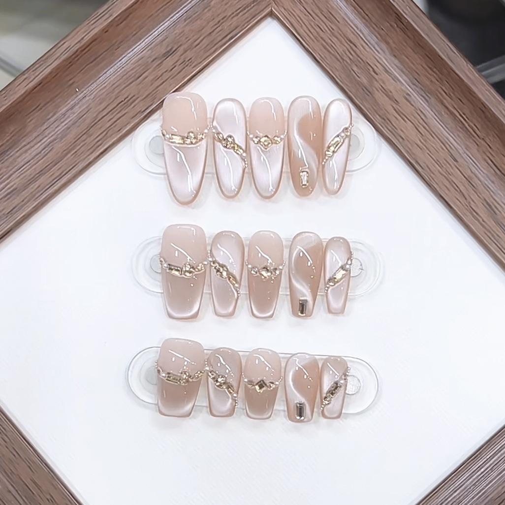 

Плетеные вручную ленты в стиле фэнтези, кошачий глаз, мерцающие лезвия, готовое изделие, переиспользованные наклейки для маникюра large L