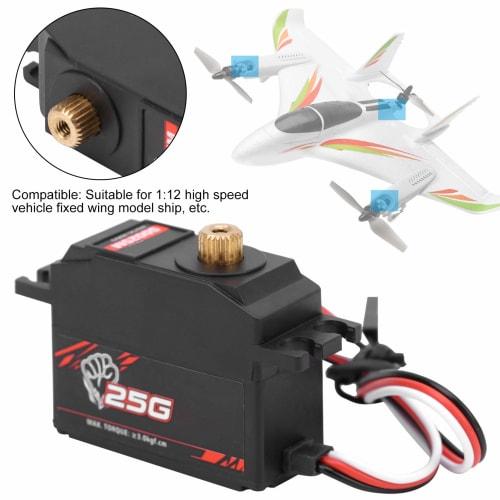 Ongwan S0025M 25g Metal Gear Digital Servo Spare Part for 1/12 Scale RC Car Boat Models, RC Car Robots, Low Noise and Low Power Consumption
