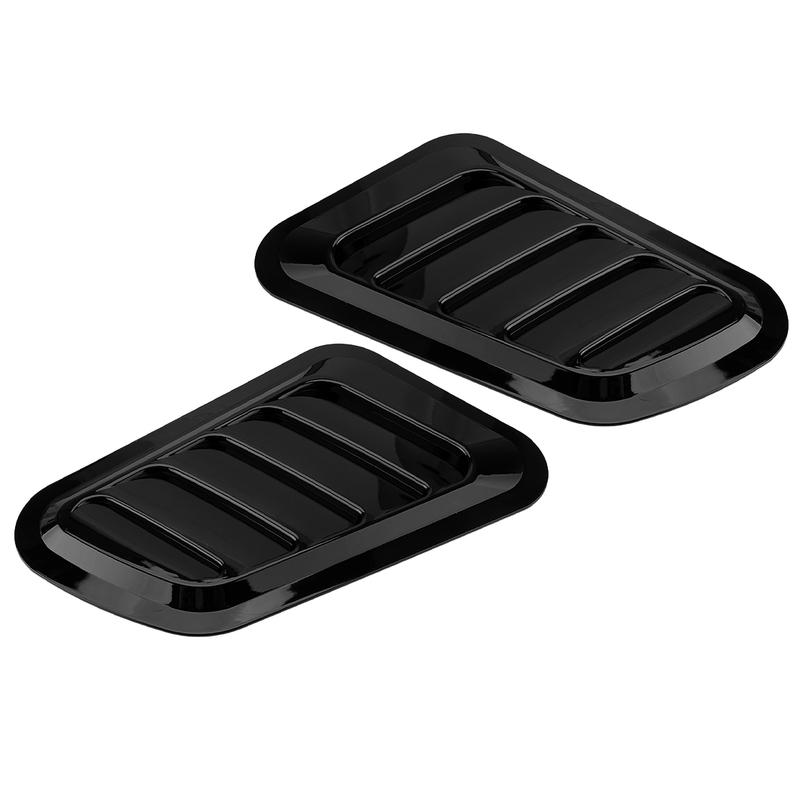 1 Pair Engine Hood Bonnet Side Air Flow Vent Cover Scoop Trim Fit for Ford Glossy Black
