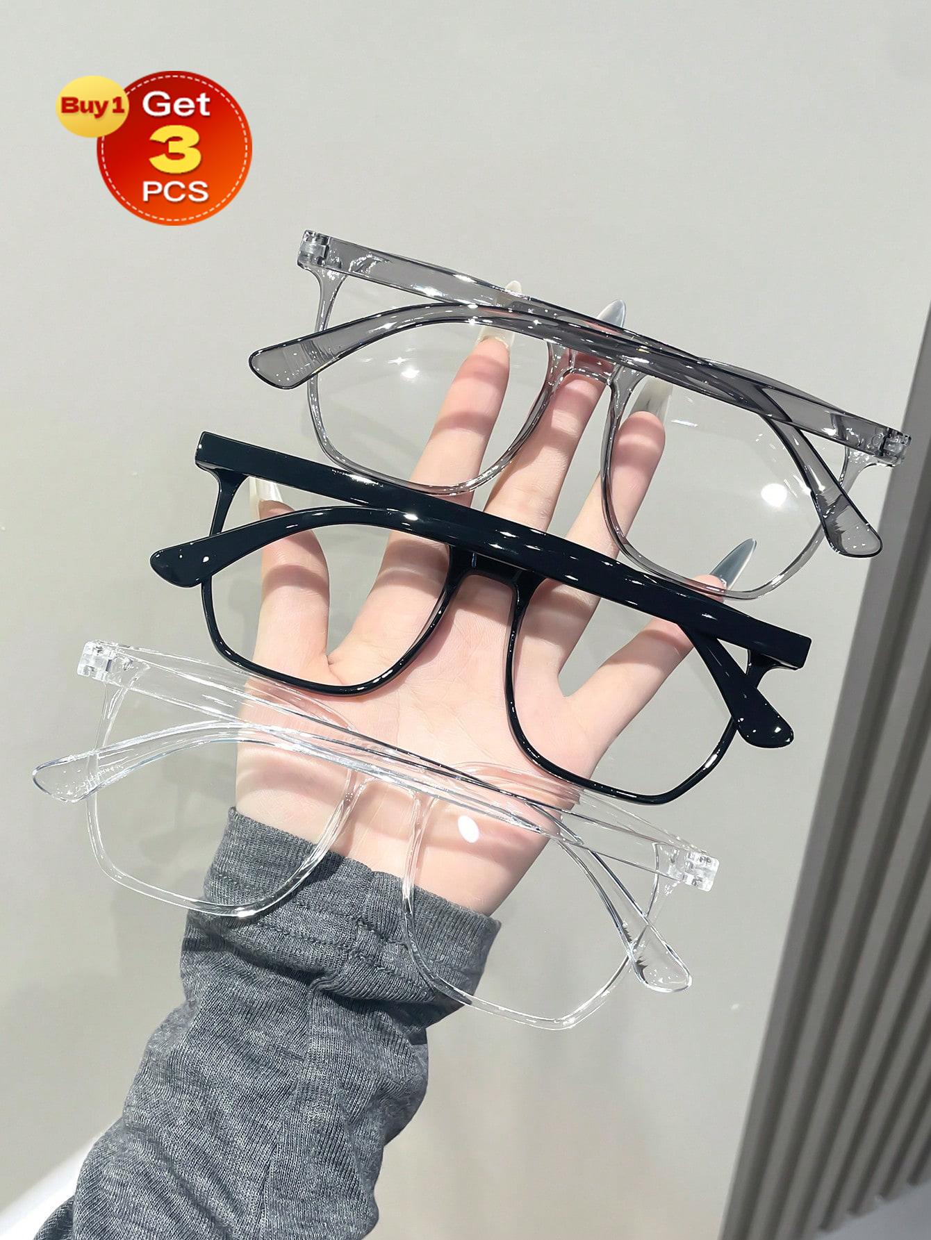 

3 шт. унисекс классические квадратные модные прозрачные очки для повседневного офиса школы чтения жизни фото аксессуары для одежды
