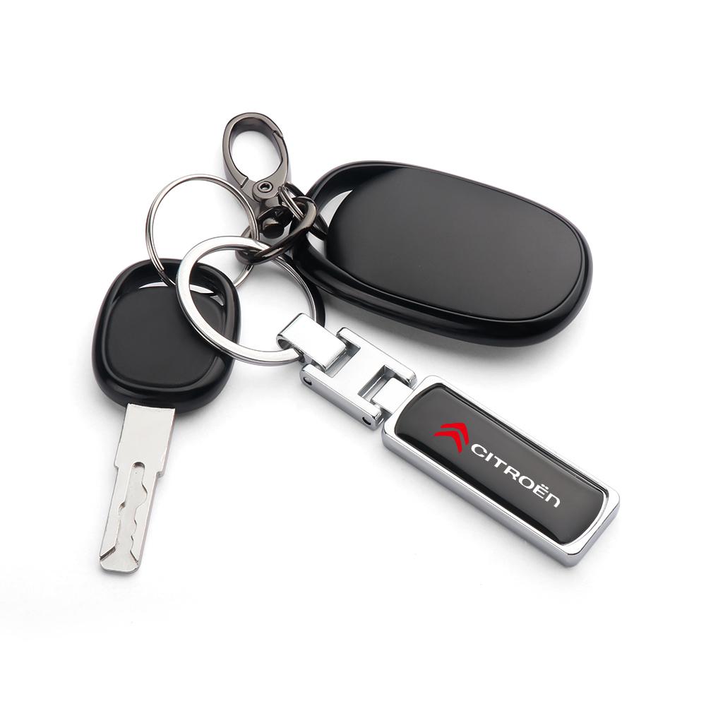 JOFT7 Car Accessories 3D Metal Key Rings Car Logo Emblems Keychain For Citroen Berlingo C3 Aircross C5 Aircross C4 C6 C-ELYSEE Picasso