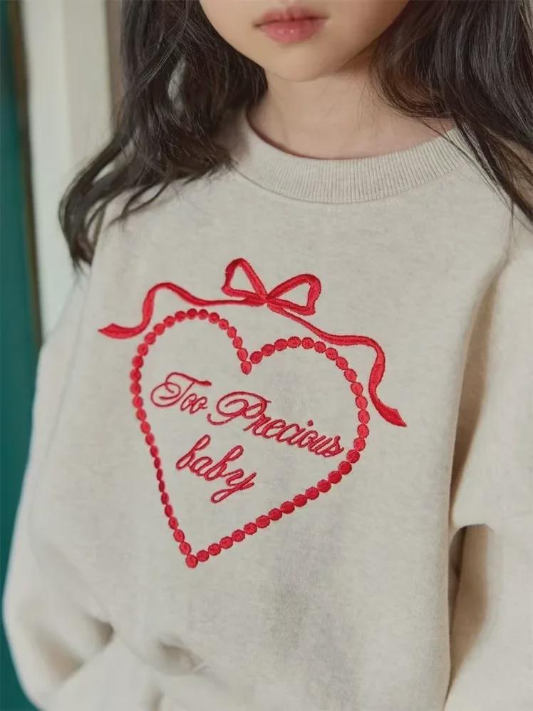 Sweet Korean Embroidered Bow Two-Piece Sweater Set for Women, Spring/Autumn