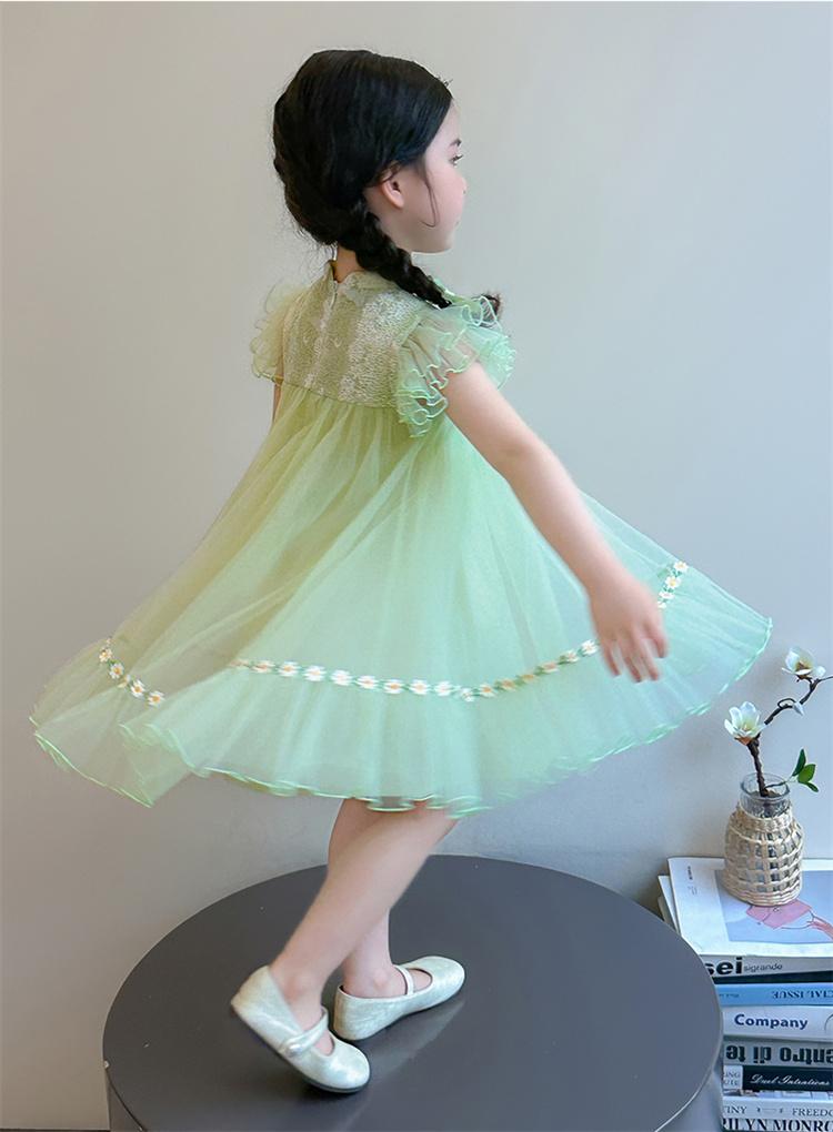 Girls' Summer New Chinese Mesh Skirt Dress