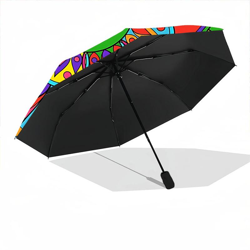 1pc Mandala Psychedelic Automatic Opening/Closing Umbrella with Operation & Windproof Canopy - Folding Design, Holiday Gift yy260225183