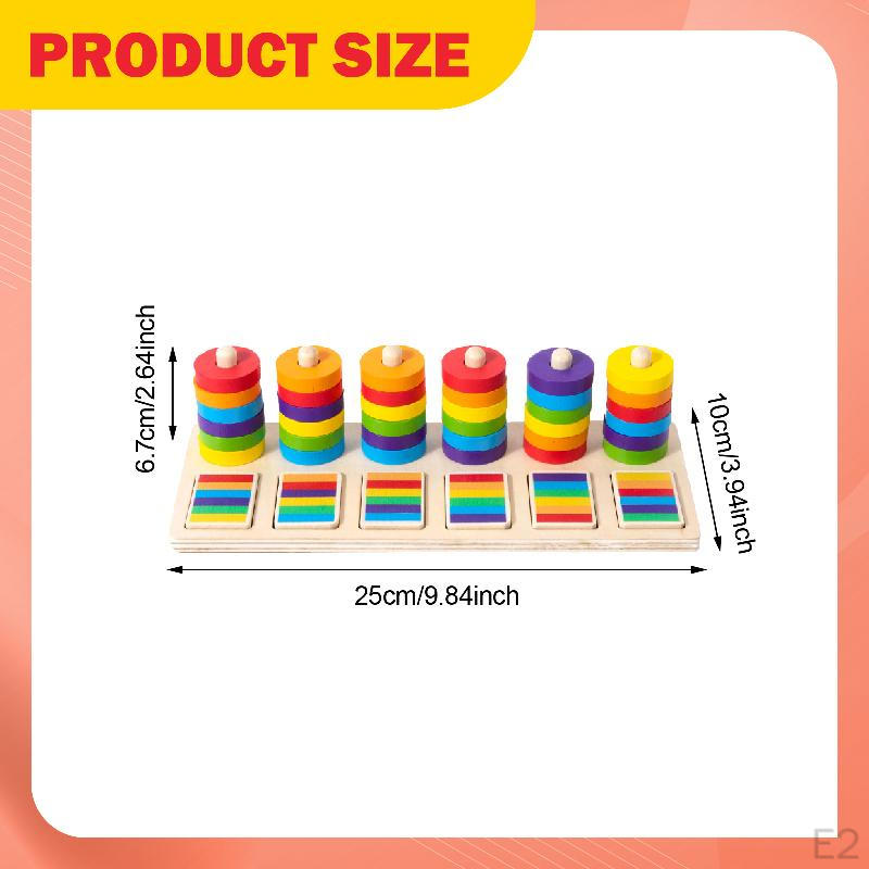 Hanoi Puzzle Game Intellectual Toy Parties Stacking Wooden DIY Brain Teaser Girls Preschool Toddlers