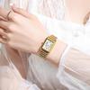 Stainless Steel Women's Square Quartz Watch - Luxury Korean Style