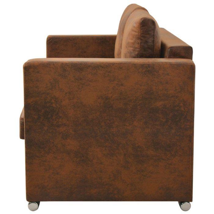 VidaXL Canapé à 2 Places Sofa de Salon Canapé de Salle de Séjour Meuble de Salon Maison Intérieur 137x73x82 cm Cuir Daim 244702