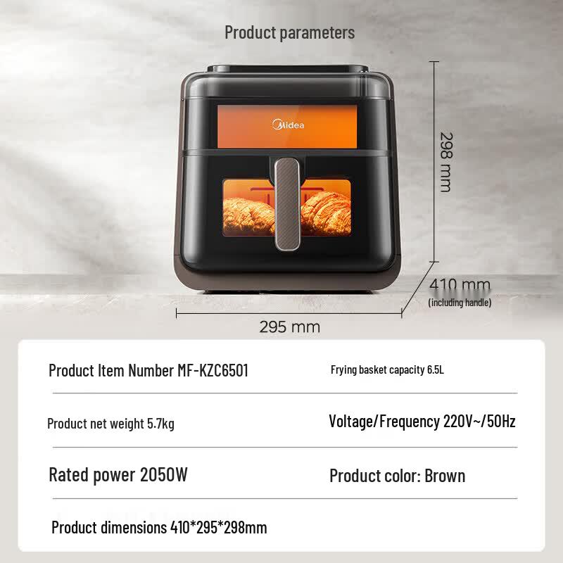 Midea 6.5L Smart Touch Air Fryer & Steam Oven CN Plug (adapter Included)