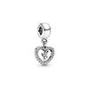 925 Silver Disney Tinker Bell Heart Charm Women Charm 791565CZ