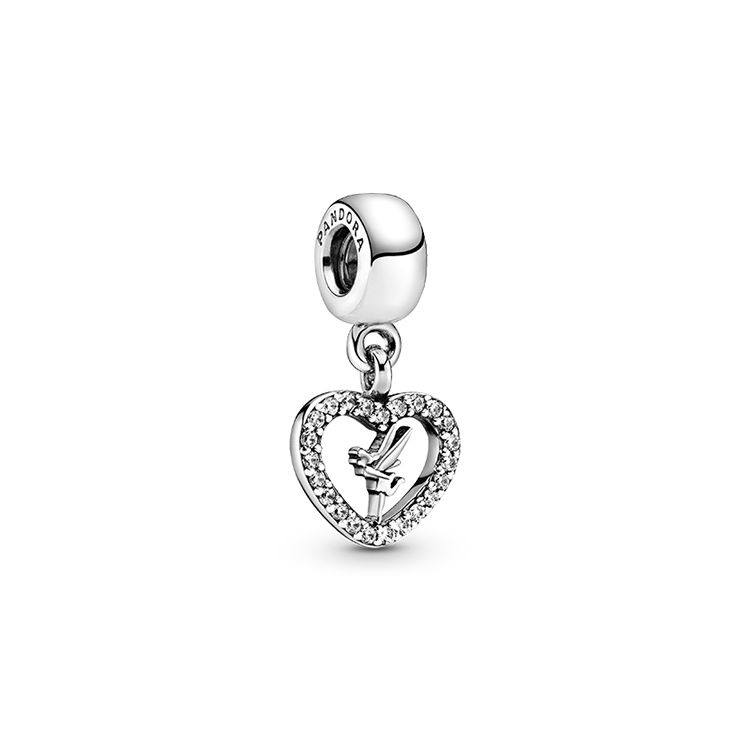 Pandora 925 Silver Disney Tinker Bell Heart Charm Women charm 791565CZ Silver,F
