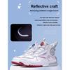 Li Ning Childrens Super Dimension Mid Reflective Letter High Top Casual Shoes Kids Casual Shoes White Gray YKCS144-17