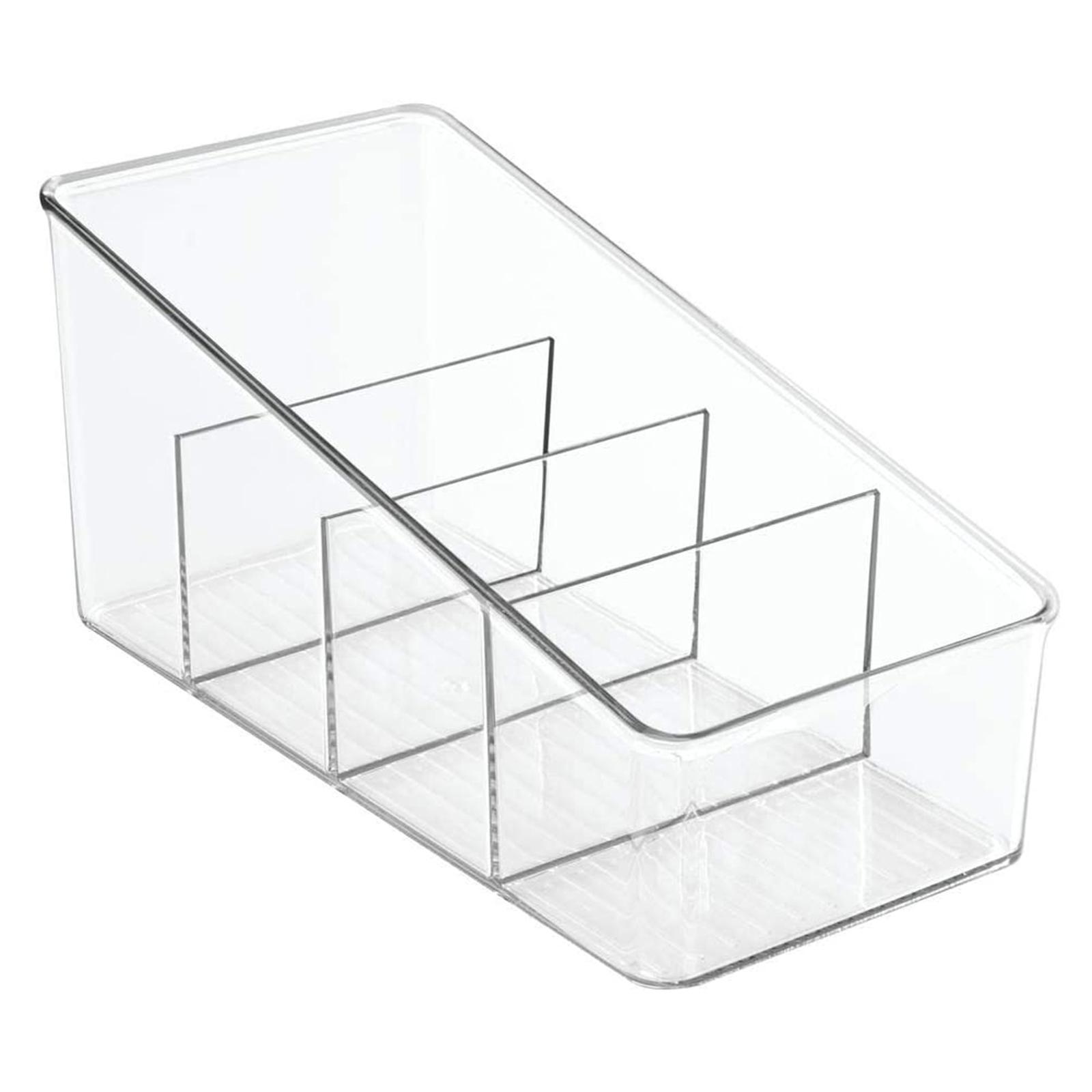 

Large Capacity Spice Rack Transparent Divided Cosmetic Food Storage Box Countertop Spice Shelf Kitchen Pantry Cabinet Organizer