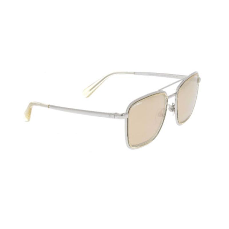 CHANEL Temple Logo - Aviator Sunglasses Women's Silver