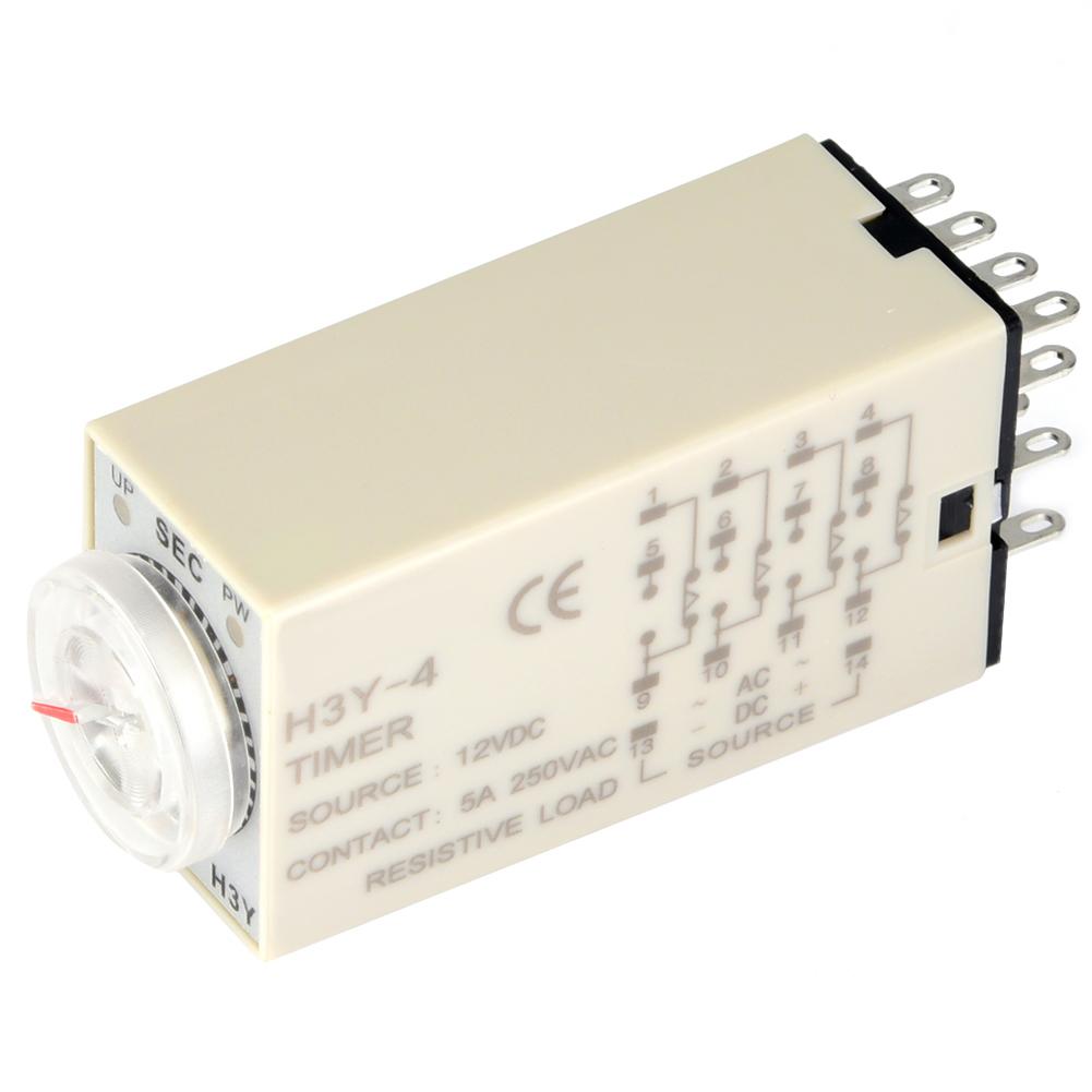 

Реле времени H3Y4 Управление указателем Таймер задержки включения 14 контактов 12 В постоянного тока (60S)