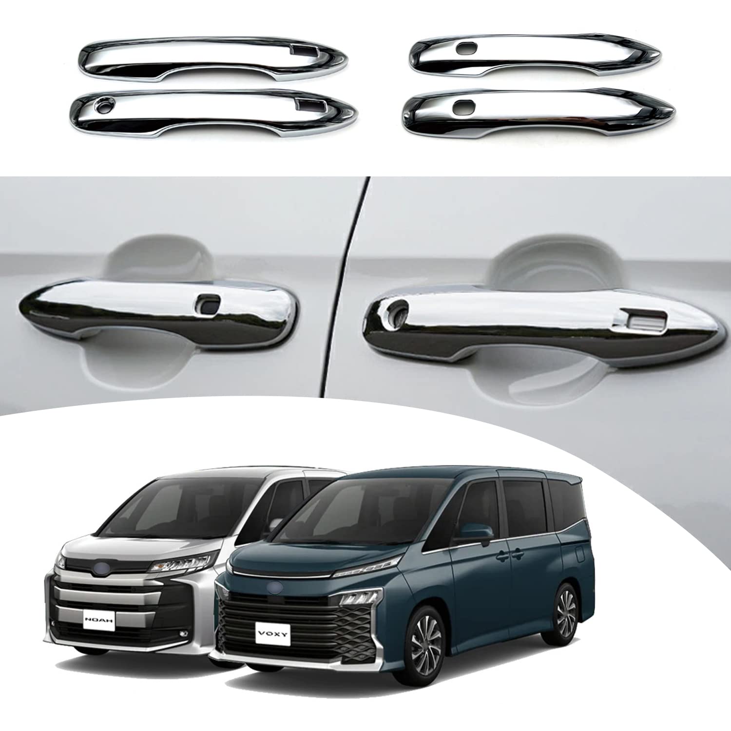 

YOFAMO Toyota New Voxy New Noah 90 Series 95 Series 2022 Dedicated Outer Door Handle ABS Set & (January onwards) Parts Cover, Resin, 4-Piece (Mirror
