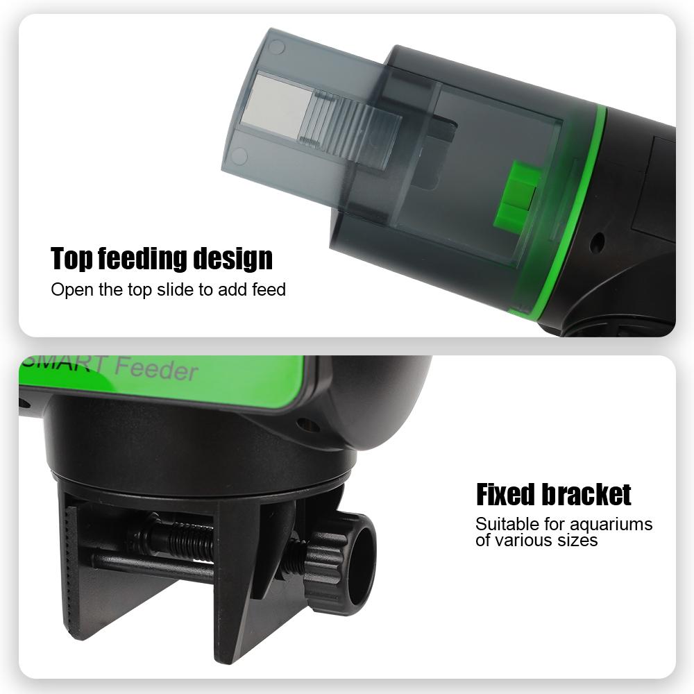 200ML Timer Feeder Digital Fish Tank 2 In 1 Manual and Smart LCD Display Adjustable Automatic Fish Feeder Aquarium